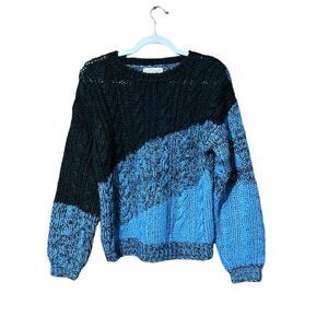 80’s Vintage Evian ll Knitted By Hand Chunky Knit Sweater Women's Size M
